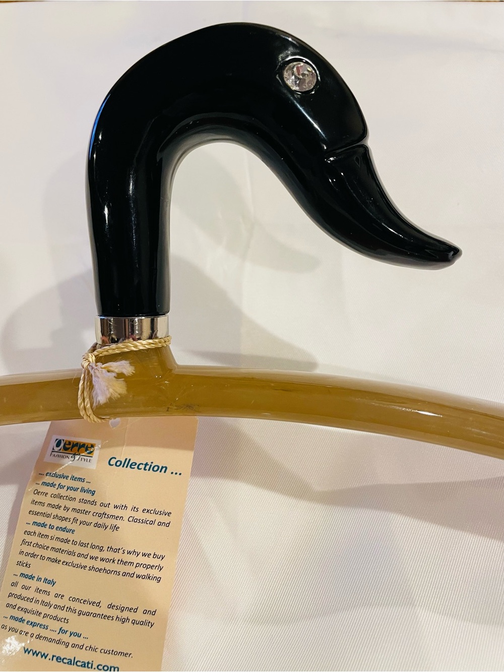 NWT Oerre Lucite Italian Clothes Hanger Featuring a Duck Head,length 17 inches